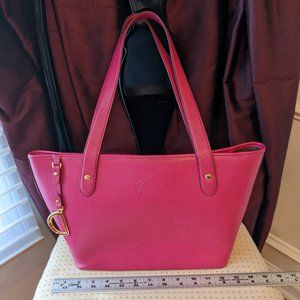Polo Ralph Lauren magenta leather shoulder handbag